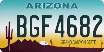 AZ license plate BGF4682
