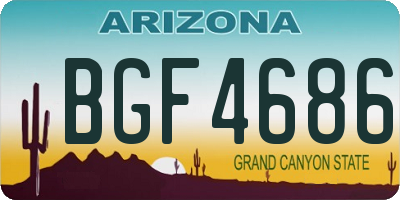 AZ license plate BGF4686