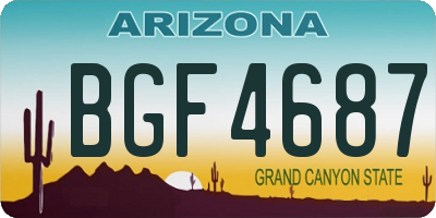 AZ license plate BGF4687