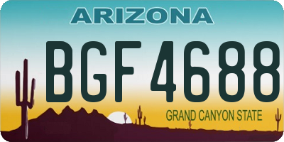 AZ license plate BGF4688