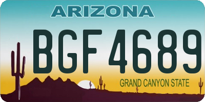 AZ license plate BGF4689