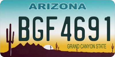 AZ license plate BGF4691