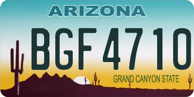 AZ license plate BGF4710