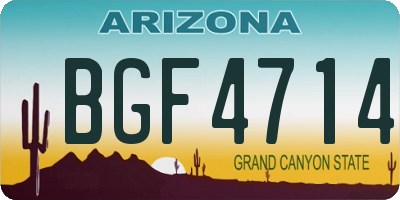 AZ license plate BGF4714
