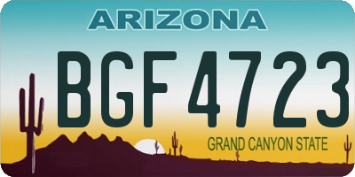 AZ license plate BGF4723