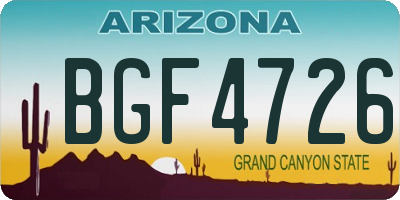 AZ license plate BGF4726