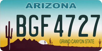 AZ license plate BGF4727