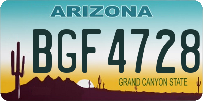 AZ license plate BGF4728
