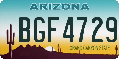 AZ license plate BGF4729