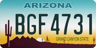 AZ license plate BGF4731