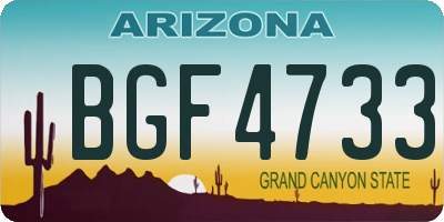 AZ license plate BGF4733