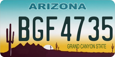 AZ license plate BGF4735