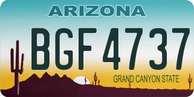 AZ license plate BGF4737