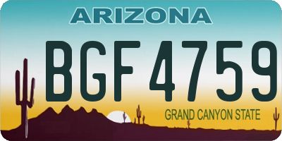 AZ license plate BGF4759