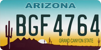 AZ license plate BGF4764