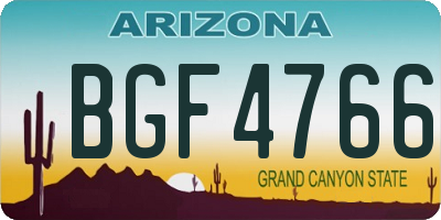 AZ license plate BGF4766