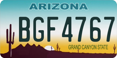 AZ license plate BGF4767