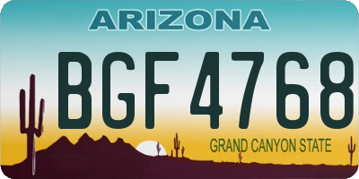 AZ license plate BGF4768