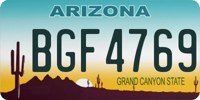 AZ license plate BGF4769