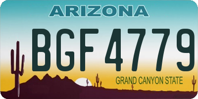 AZ license plate BGF4779