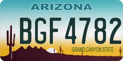 AZ license plate BGF4782