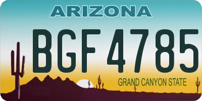 AZ license plate BGF4785