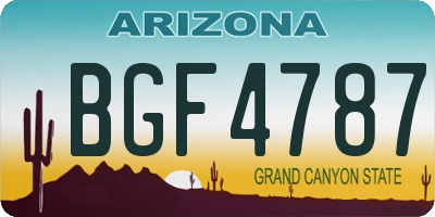 AZ license plate BGF4787