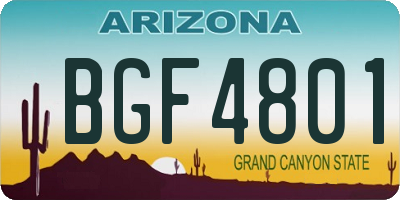 AZ license plate BGF4801