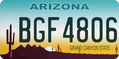 AZ license plate BGF4806