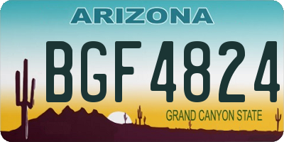 AZ license plate BGF4824