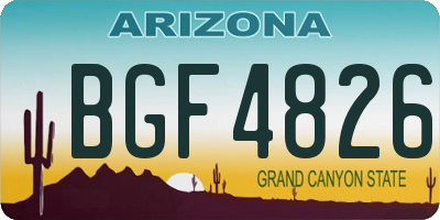 AZ license plate BGF4826