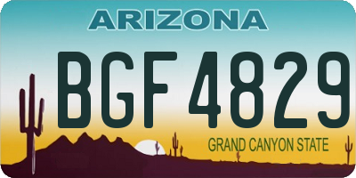AZ license plate BGF4829