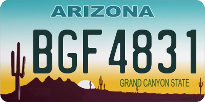 AZ license plate BGF4831
