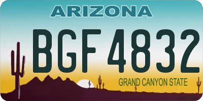 AZ license plate BGF4832