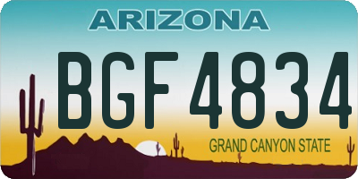 AZ license plate BGF4834