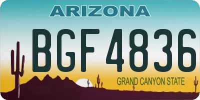 AZ license plate BGF4836