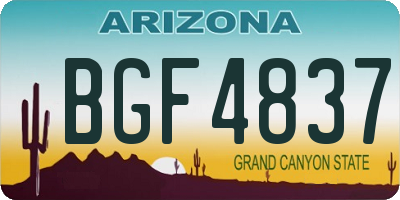 AZ license plate BGF4837