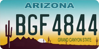AZ license plate BGF4844