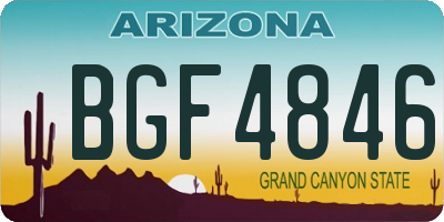 AZ license plate BGF4846