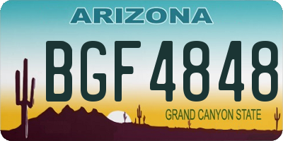 AZ license plate BGF4848