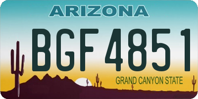AZ license plate BGF4851