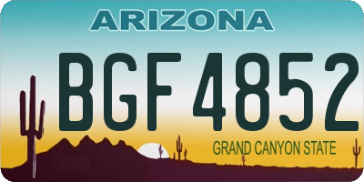 AZ license plate BGF4852