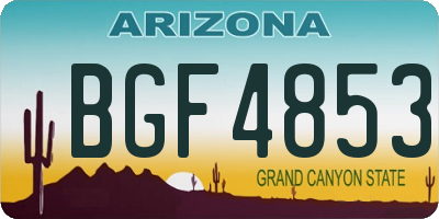 AZ license plate BGF4853