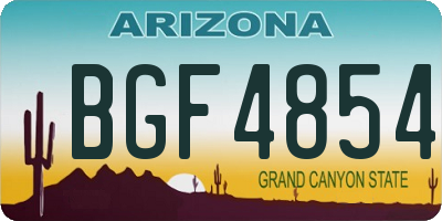 AZ license plate BGF4854