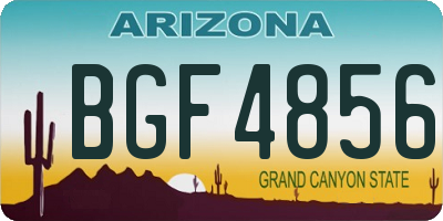AZ license plate BGF4856