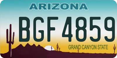 AZ license plate BGF4859