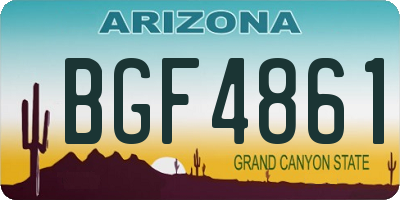 AZ license plate BGF4861