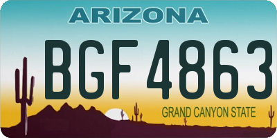 AZ license plate BGF4863