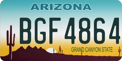 AZ license plate BGF4864