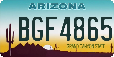 AZ license plate BGF4865